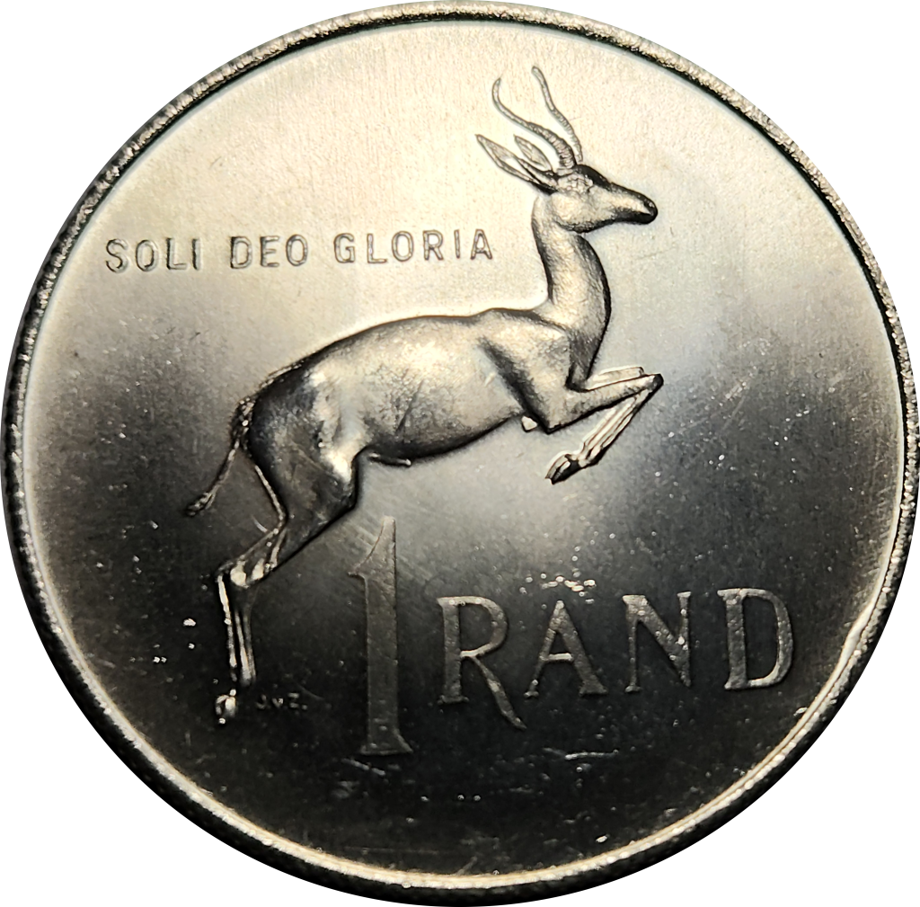 R1 (ONE) RAND - 1968 - .800 silver - Mint pack coin - UNC - FANTASTIC condition !