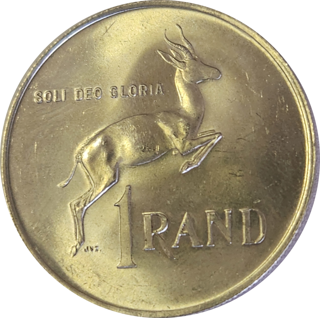 1 (ONE) RAND (R1) - 1967 -Dr. Hendrik Verwoerd - EXCELLENT  COIN !!!  Clear strike  through !