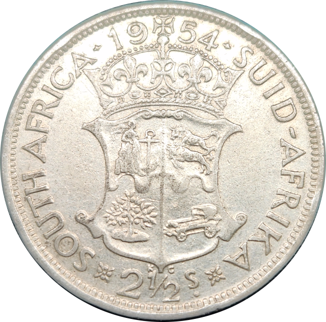 2 1/2 (TWO and a HALF)  Shillings - Half Crown - 1954