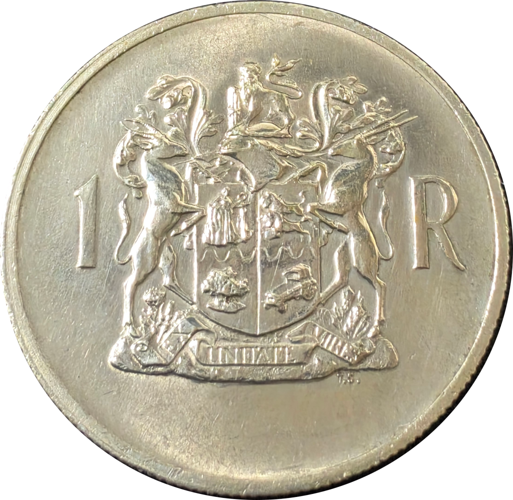 R1 (ONE) RAND - 1969 - South Africa - DR Donges - 80% Silver