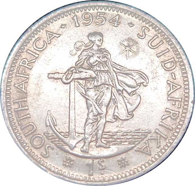 1 (ONE) SHILLING - 1954 - 0.50% Silver