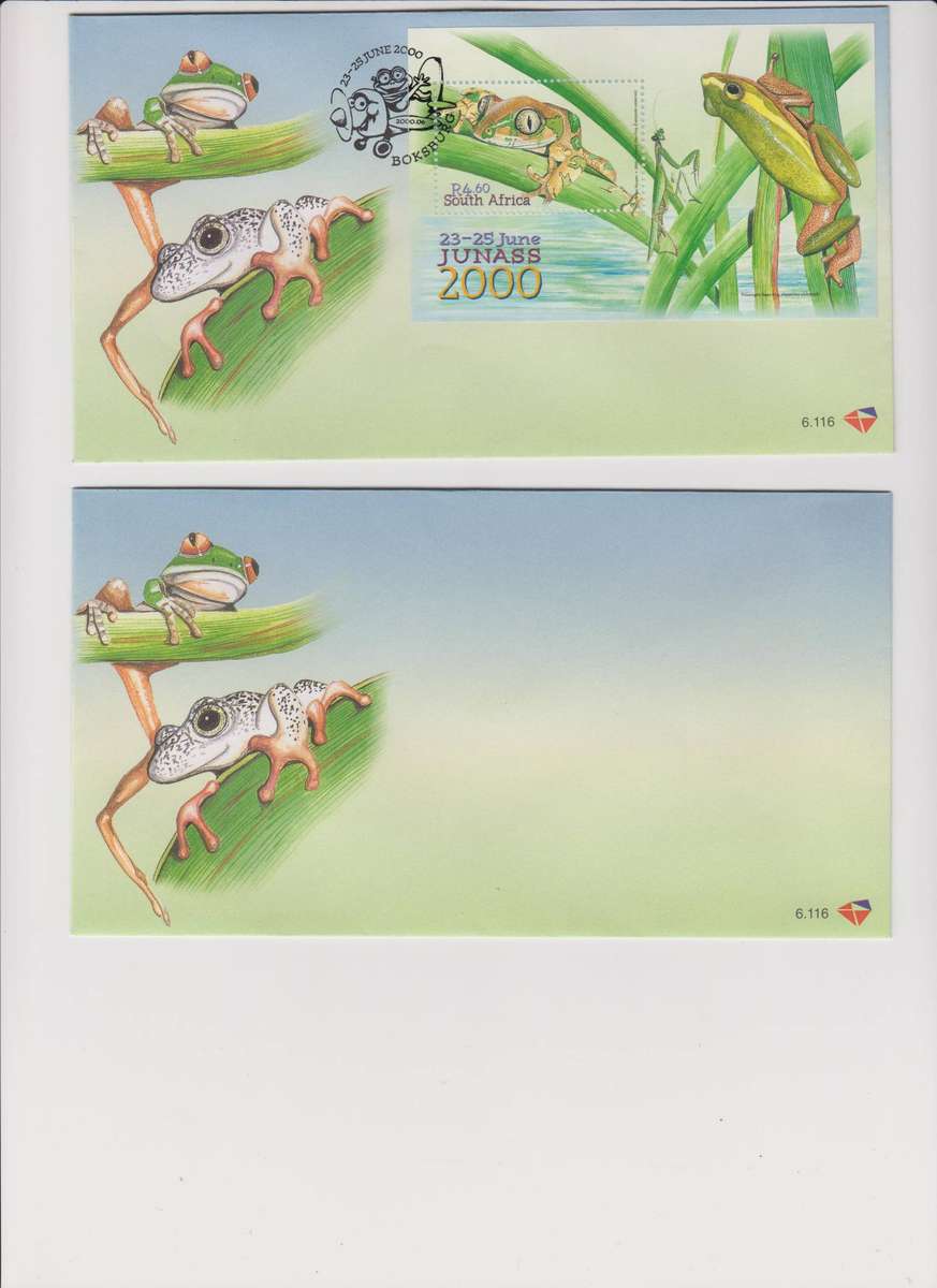 RSA - 2000 - Frogs of SA Junass 2000 FDC6.116 + Unserviced FDC