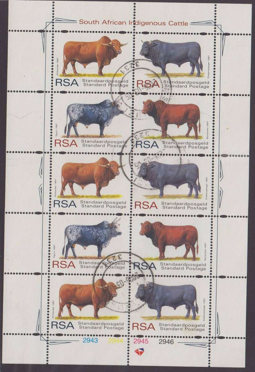 RSA - 1997 - Indigenous Cattle - CTO sheetlet (SACC 1056-9)
