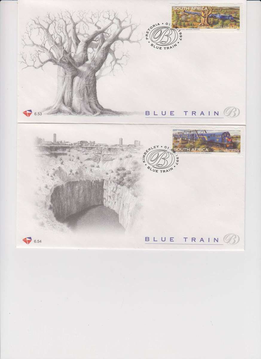 RSA - 1997 - Blue Train - Set of FDC 6-50,51,52.53.54 (SACC 1051-1055)