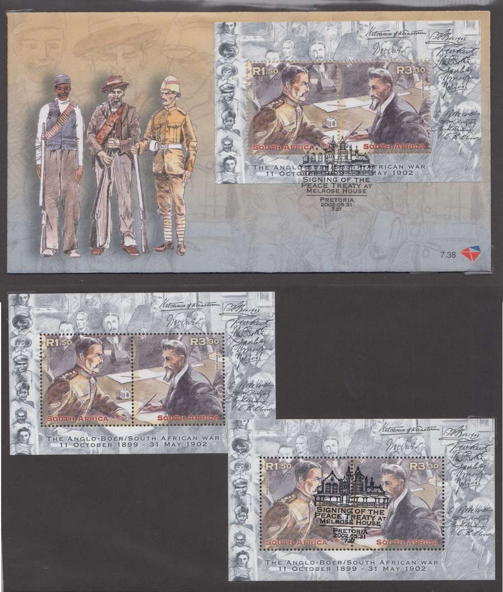 RSA - Boer War FDC 7.38 + MS MNH + CTO MS MNH  - SACC 1490