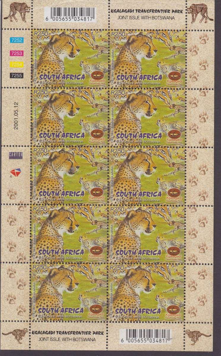 RSA - 2001 - Kgalagadi Trans Frontier Park - Sheetlet MNH - SACC 1387