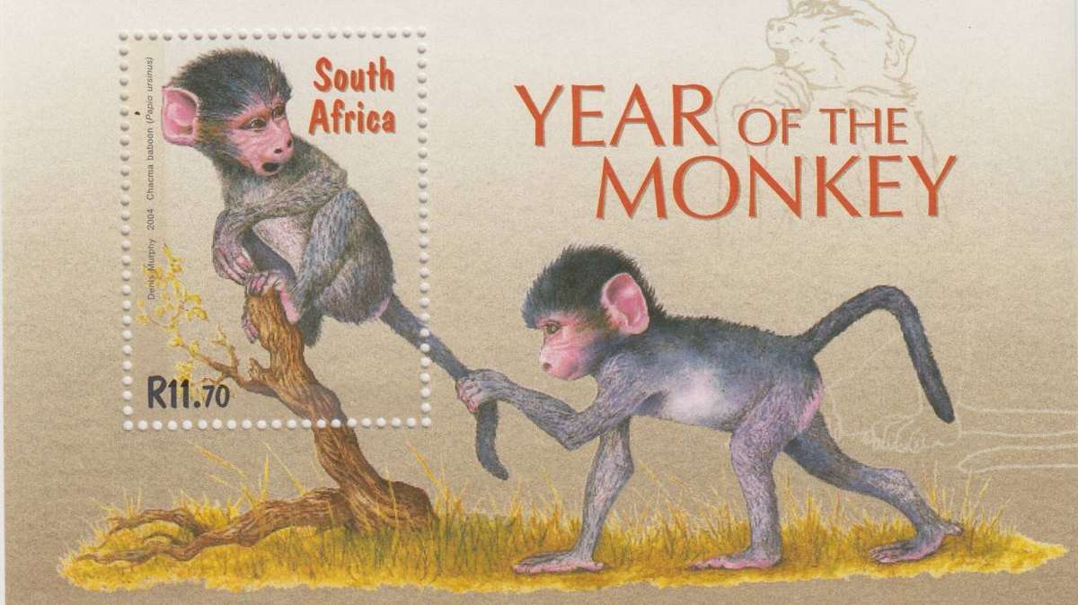 RSA - 2004 - Year of the Monkey - MNH Miniature sheet - SACC 1604