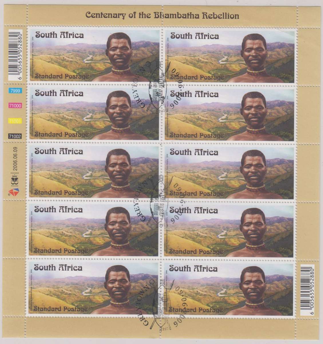 RSA - 2006 - Bhambatha Rebellion - MNH CTO sheetlet - SACC 1778