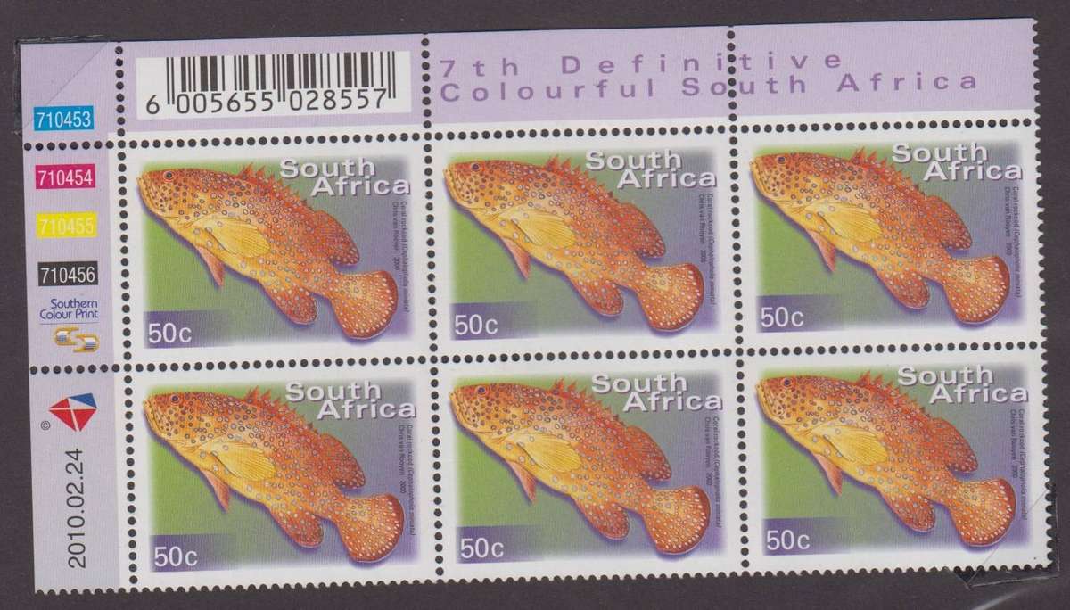 RSA - 2001 - 7th Definitive 50c 2010/02/04- MNH Control Block - SACC 1298a
