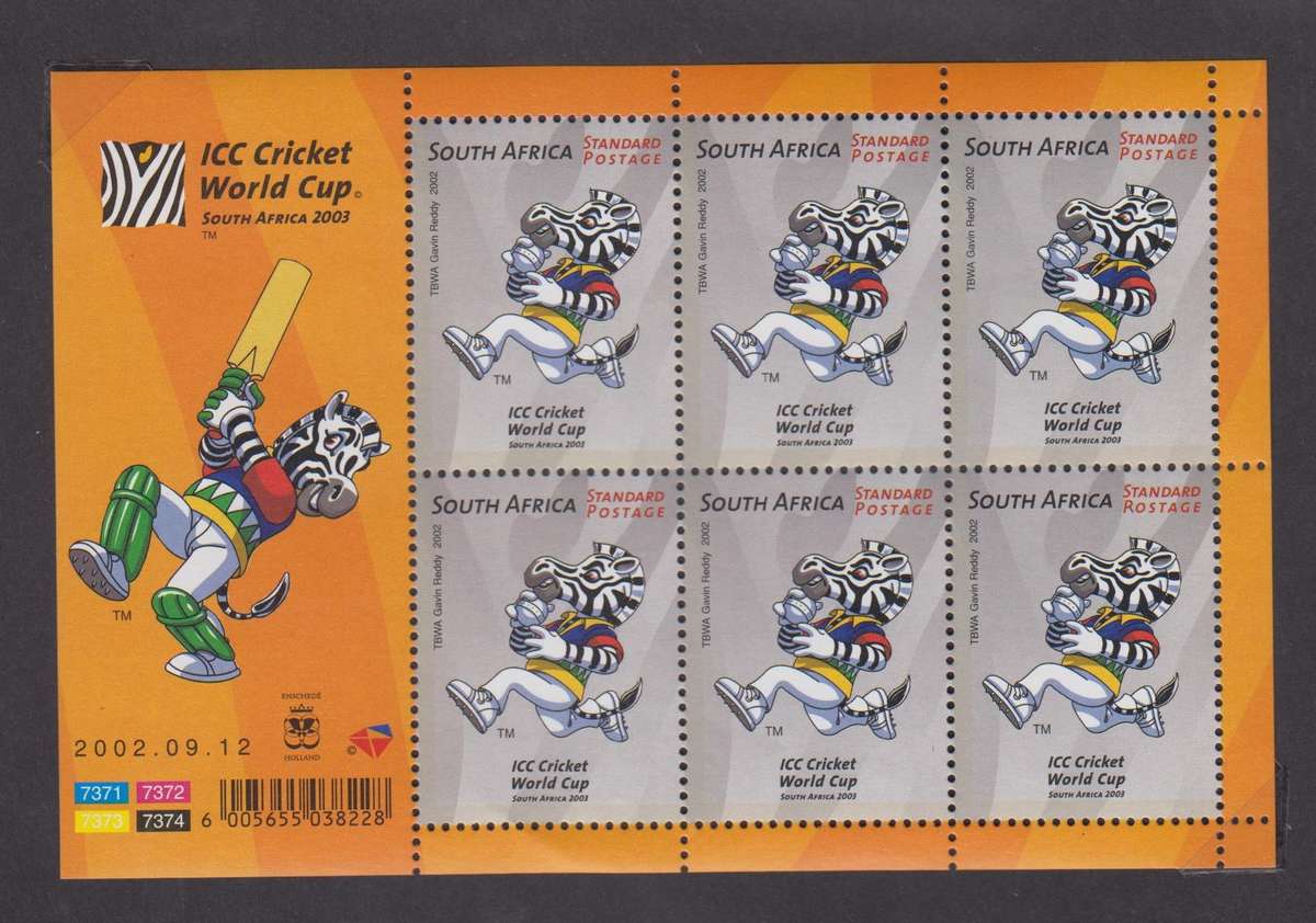 RSA - ICC Cricket World cup 2003  - Sheetlet (SACC 1500)