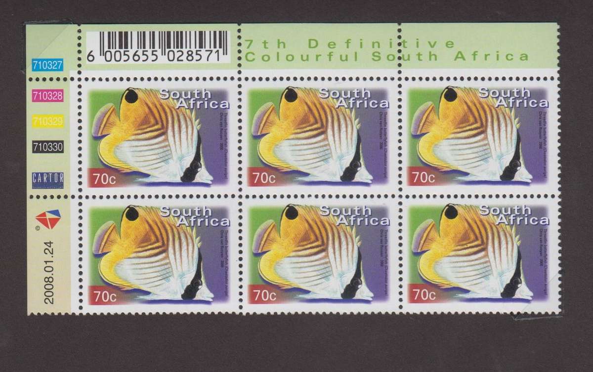 RSA - 7th Definitive 70c - Reprint  2008/01/24- Control block - SACC 1300a