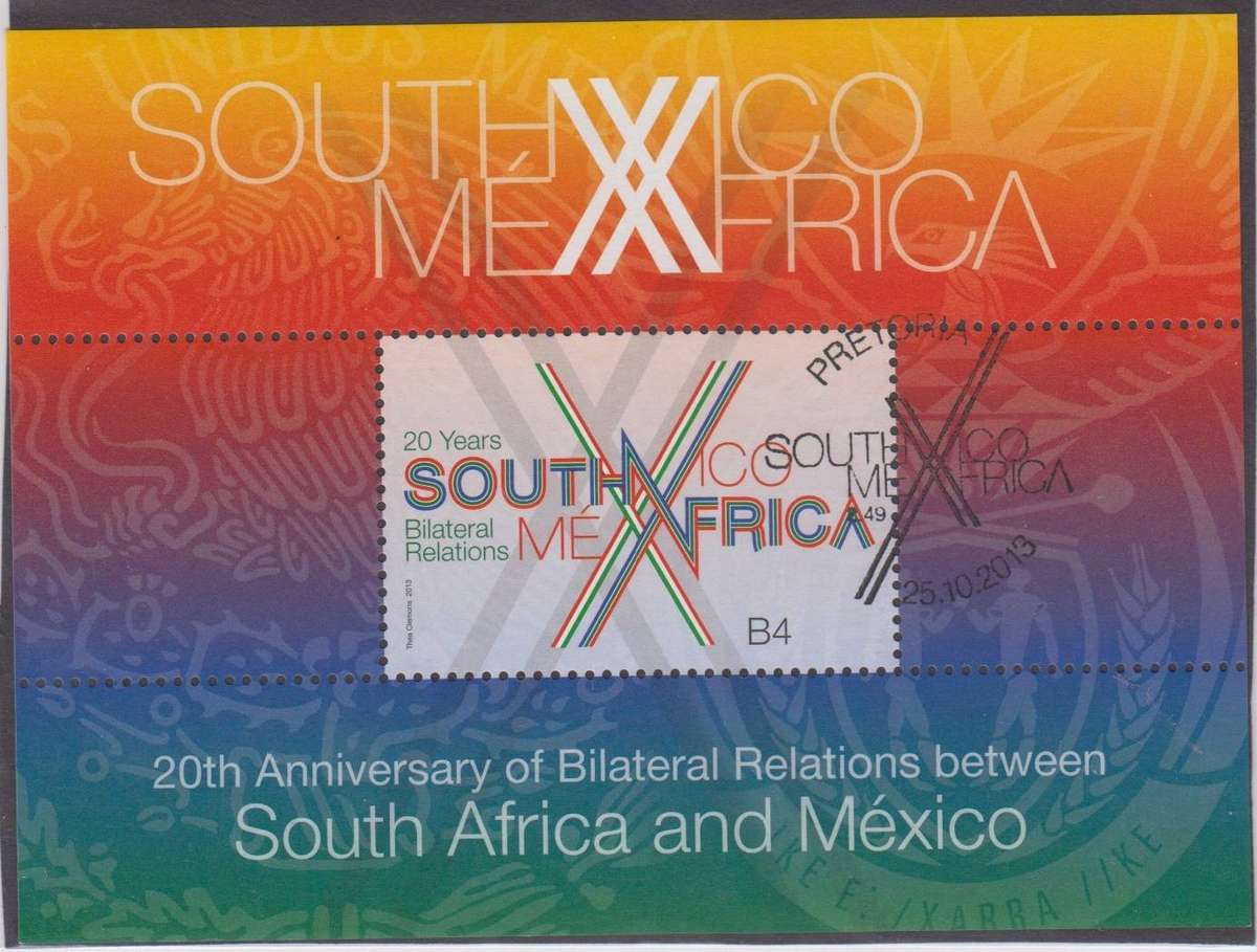 RSA - 2013 - SA/Mexico Relations - MNH CTO Miniature Sheet (SACC 2244)
