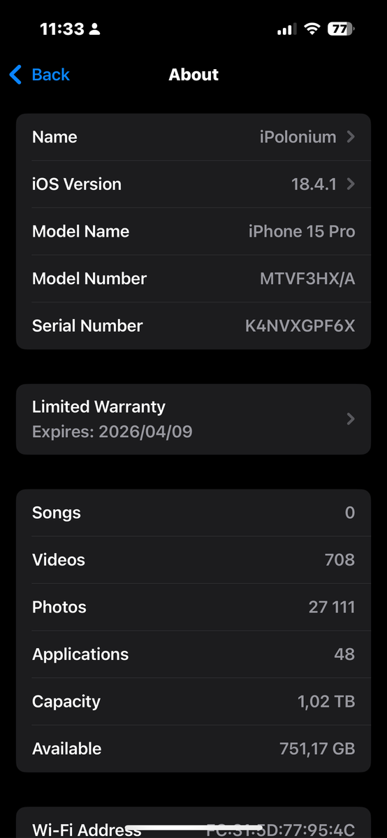Apple iPhone 15 pro 1 TB Natural Titanium