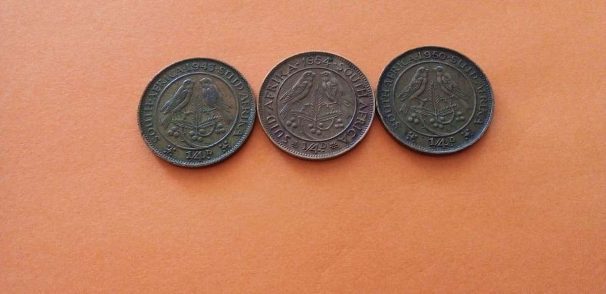 THREE NICE QUARTER PENNY RSA COINS.43.50.54