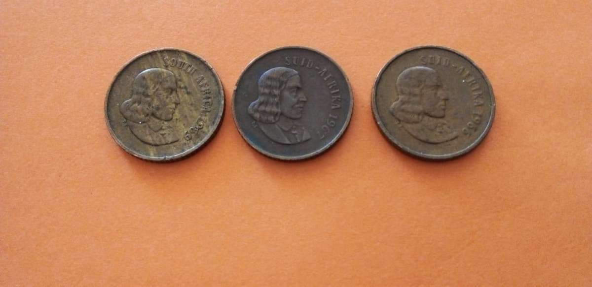 THREE 1960S ONE CENT RSA COINS in nice condition