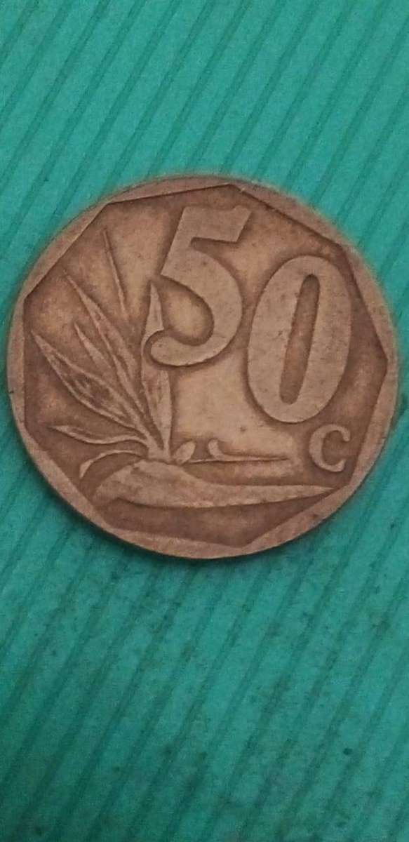 SOUTH AFRICA FIFTY CENT ERROR COIN.no 8