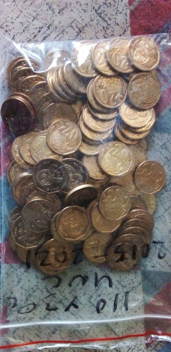 SOUTH AFRICA 20 CENT UNCIRCULATED COINS,.X110