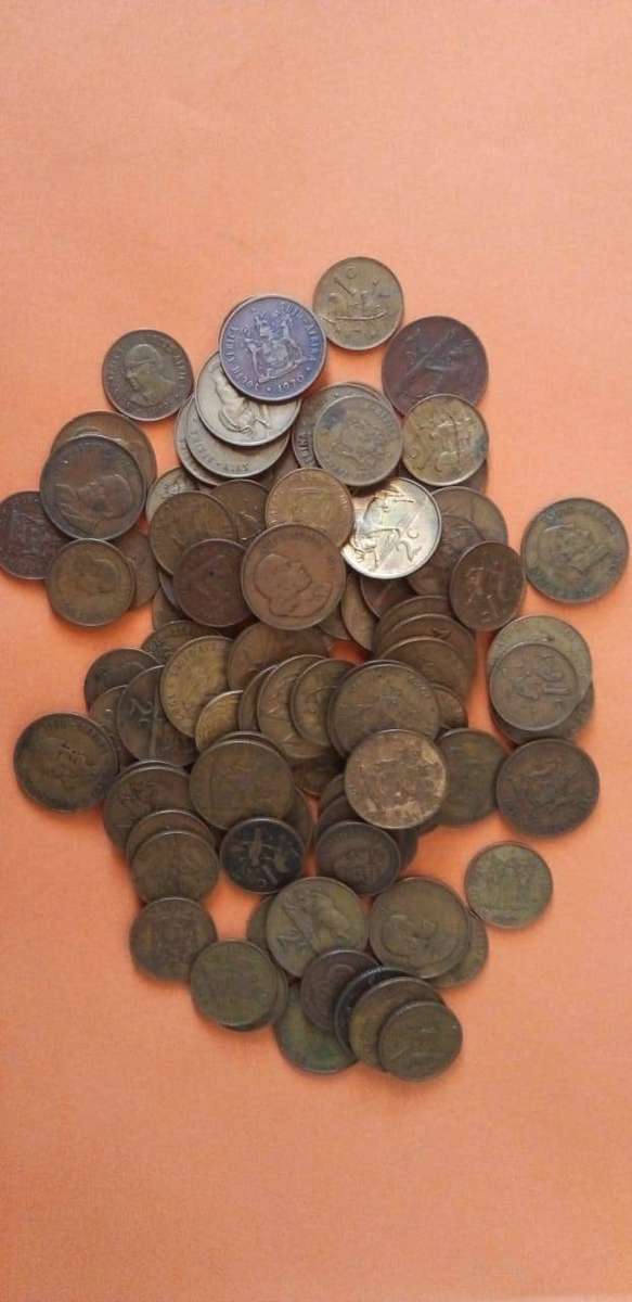 OLD SOUTH AFRICA COINS. 1C AND 2C  X90