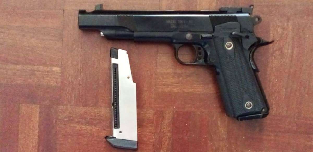 /////SPRINGFIELD VINTAGE SOLID METAL BB 45 PISTOL////