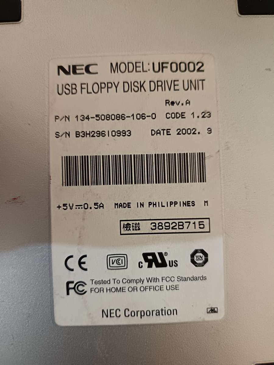 NEC USB Floppy Drive Reader