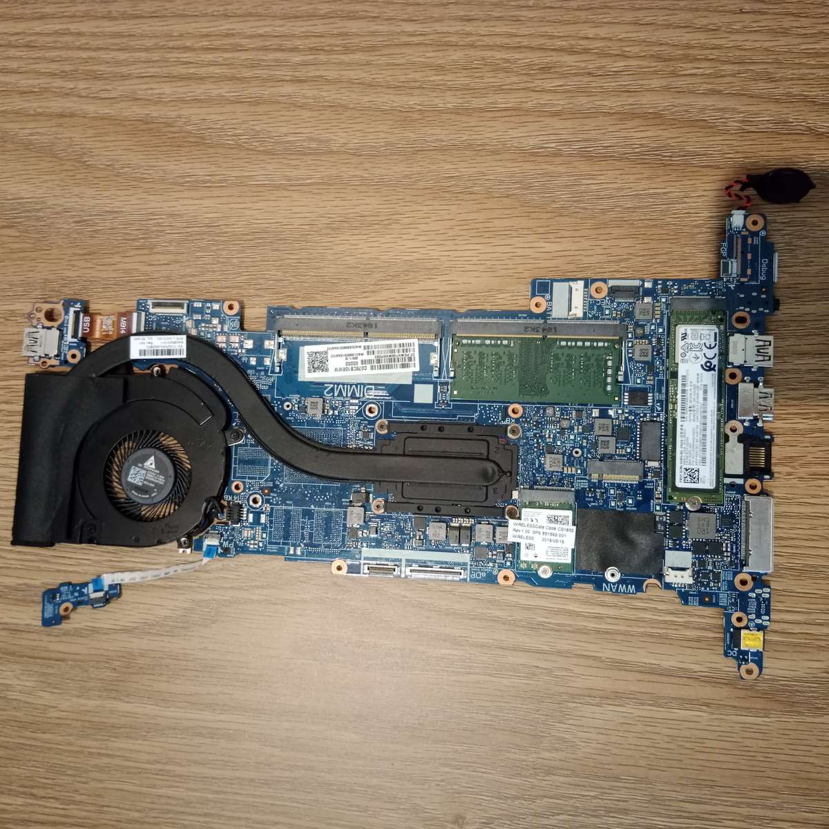 HP 840 G5 i5 8th Gen MainBoard with 8GB Ram OEM Battery, 250GB M.2  and Accessories