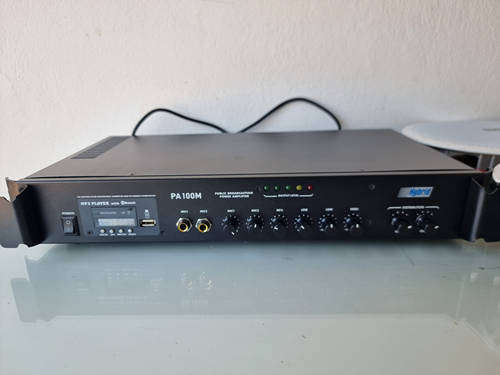 Hybrid PA100M Amplifier 100V Line 60W RMS 2 ZONE with MP3 Player - Comes with 4 Ceiling Speakers
