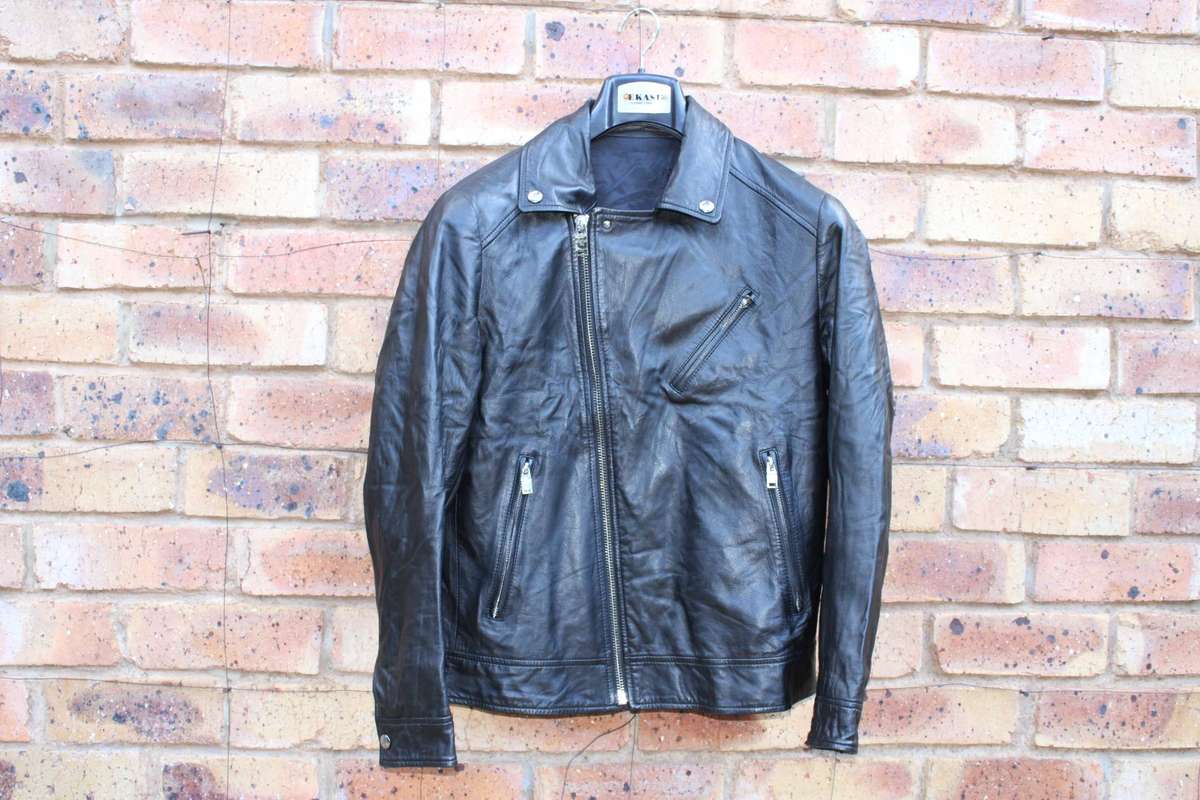 Genuine leather motorcycle style jacket