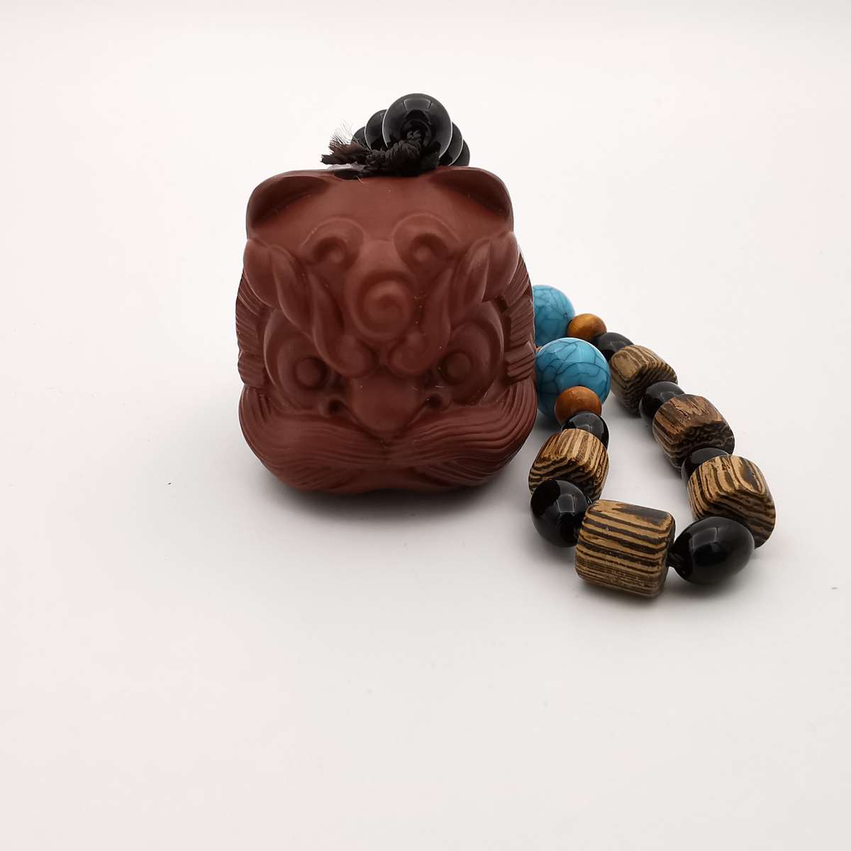 Highly Detailed Hand Crafted Redware Chinese/Japanese Netsuke Figurine