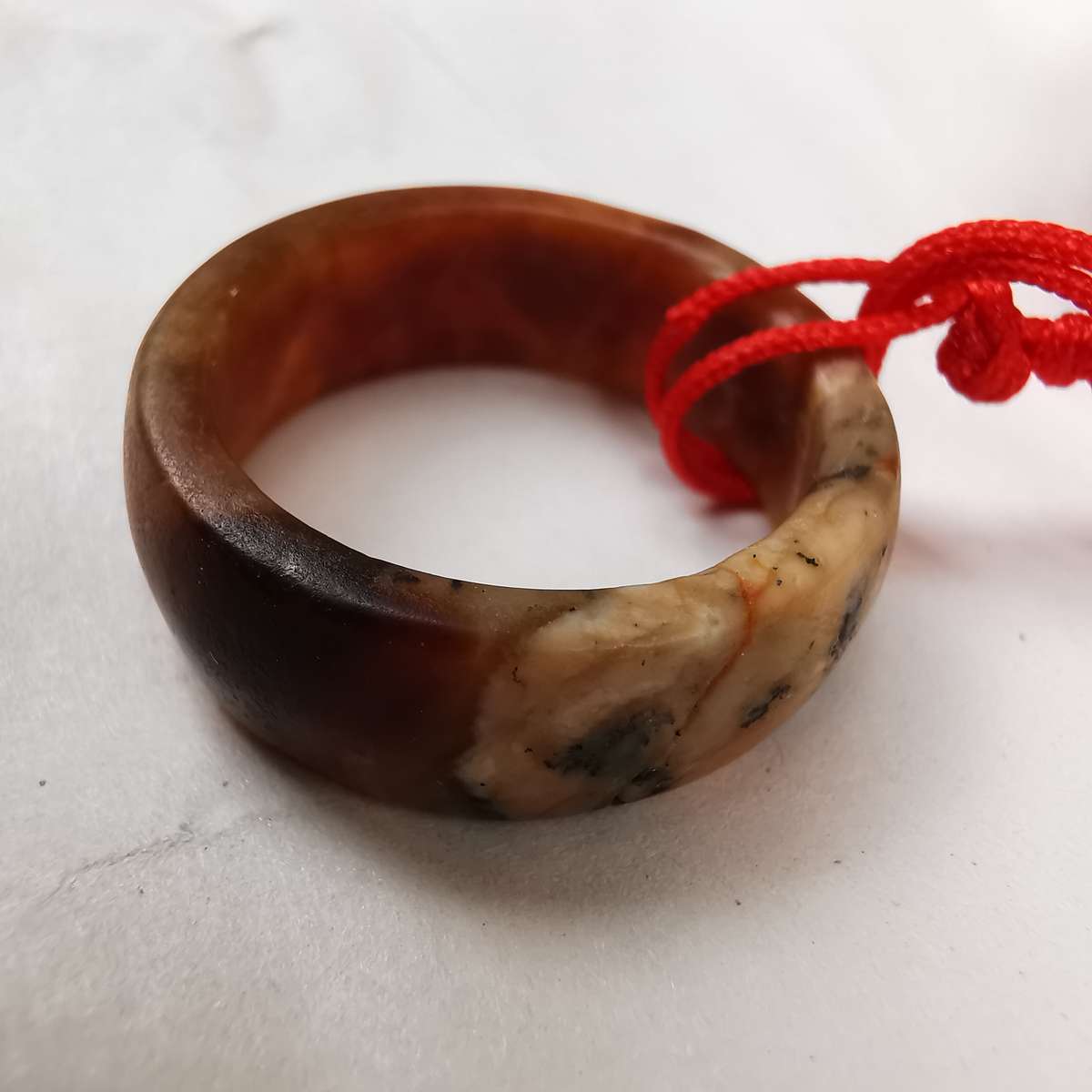 Antique Chinese Hotan jade ring(Late Qing Dynasty1875-1912)