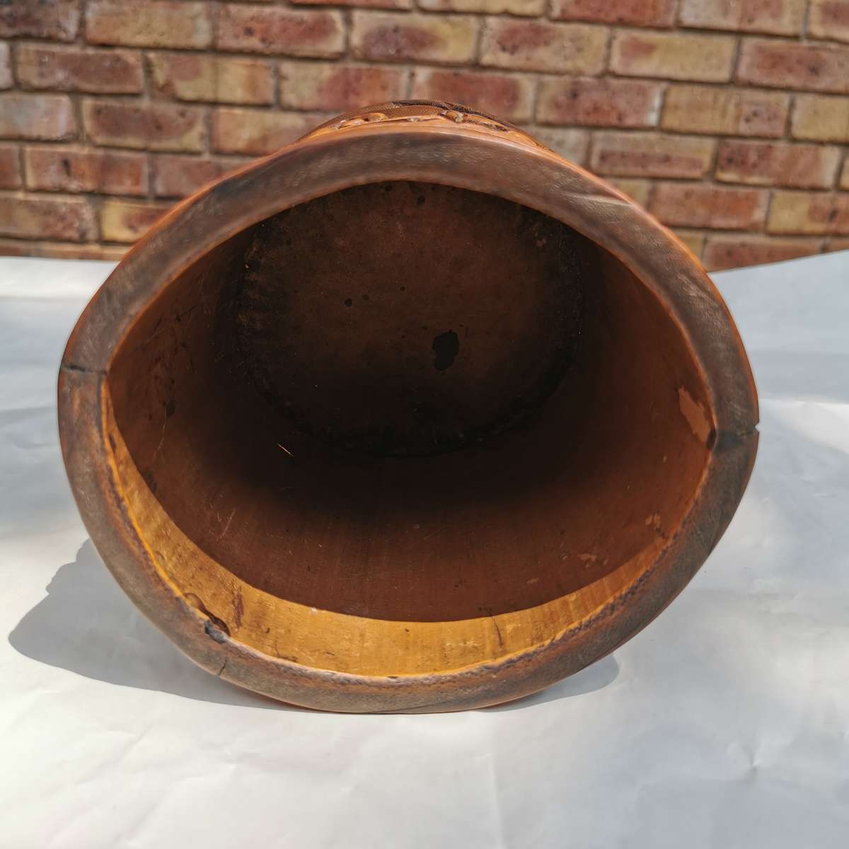 Antique Chinese The old Tibetan bamboo carving pen container from Chinese Qing Dynasty