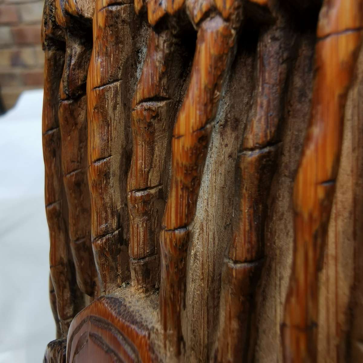 Antique Chinese The old Tibetan bamboo carving pen container from Chinese Qing Dynasty