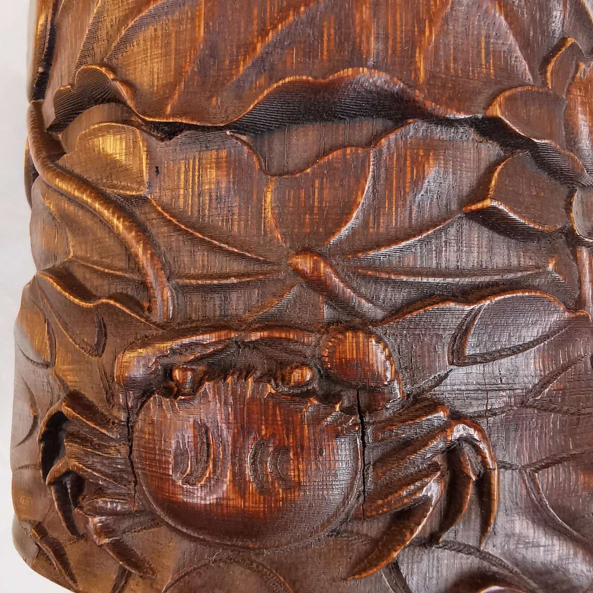 Antique Chinese The old Tibetan bamboo carving pen container from Chinese Qing Dynasty