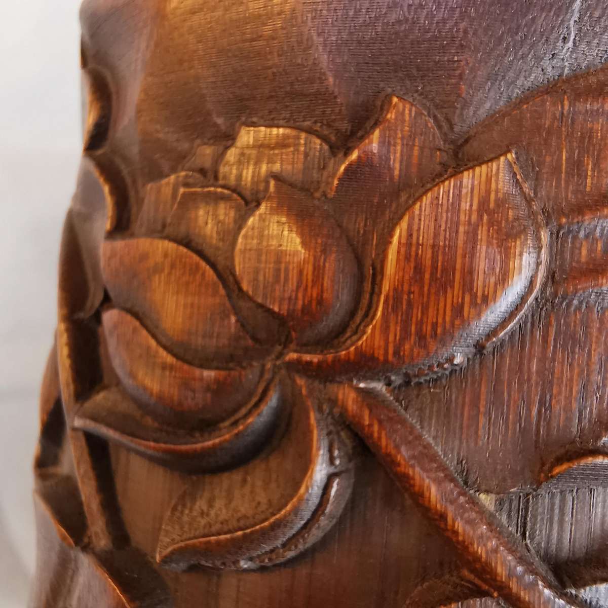 Antique Chinese The old Tibetan bamboo carving pen container from Chinese Qing Dynasty