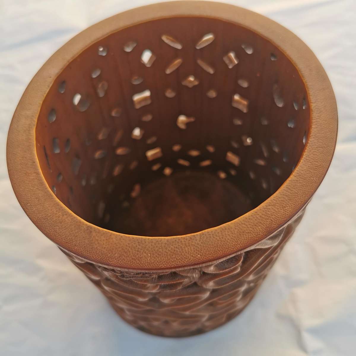 Antique Chinese The old Tibetan bamboo carving pen container from Chinese Qing Dynasty