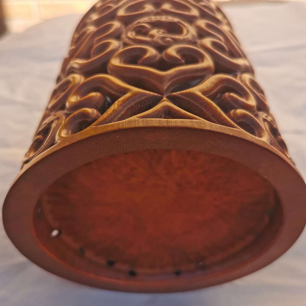 Antique Chinese The old Tibetan bamboo carving pen container from Chinese Qing Dynasty