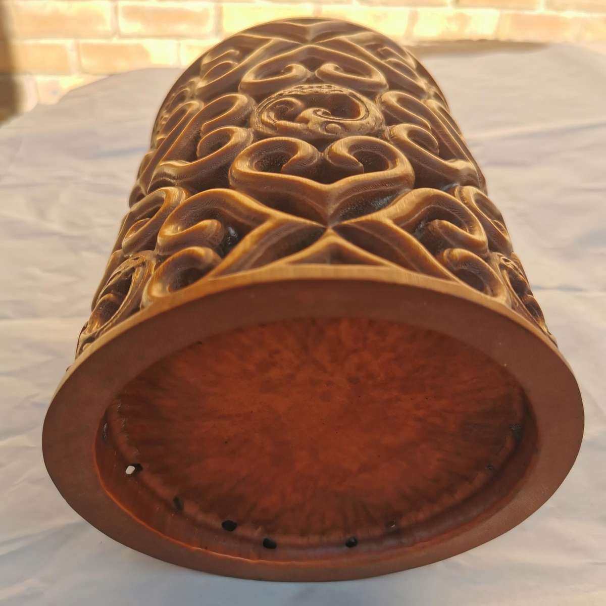 Antique Chinese The old Tibetan bamboo carving pen container from Chinese Qing Dynasty