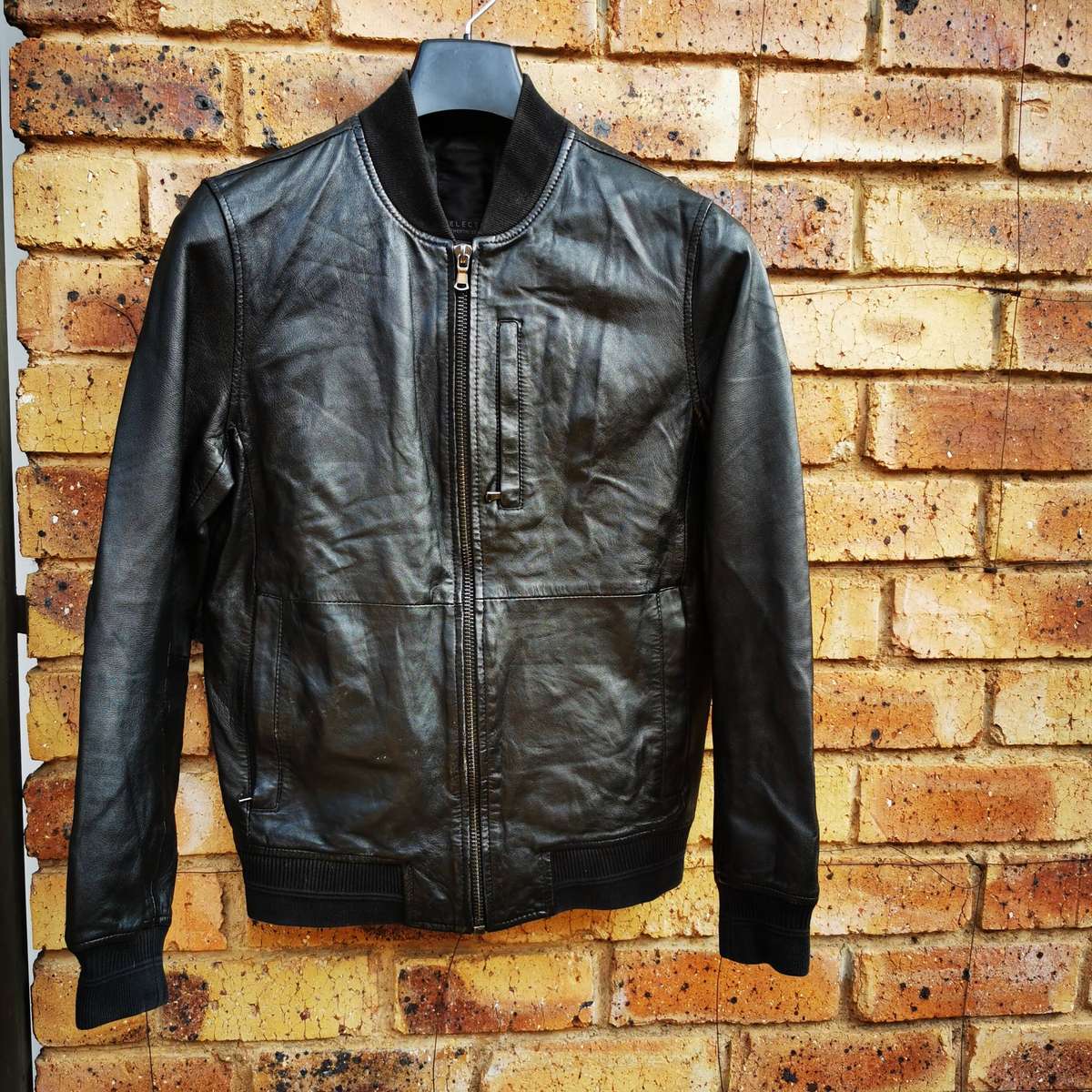 Men's Genuine Leather Jacket - Black