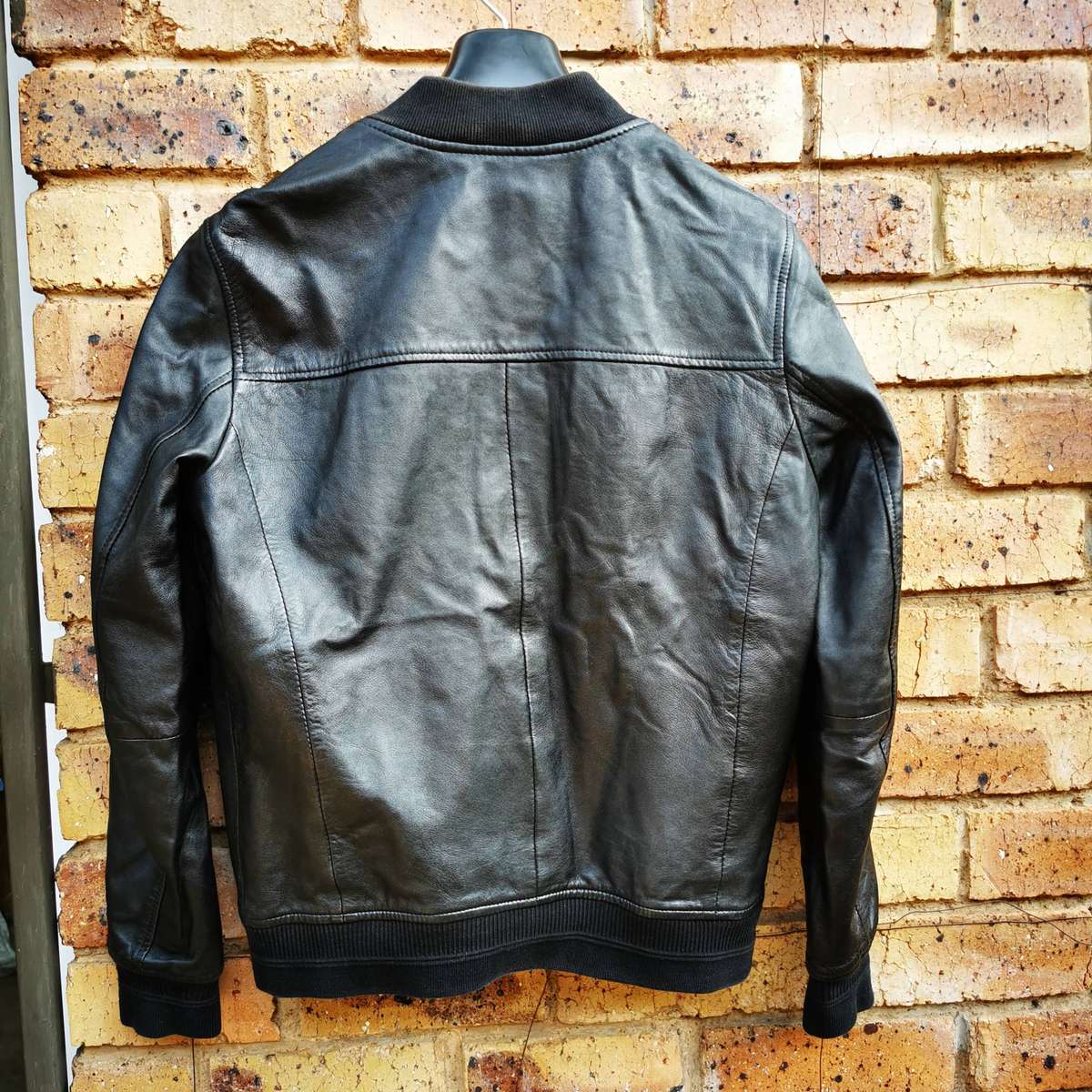 Men's Genuine Leather Jacket - Black