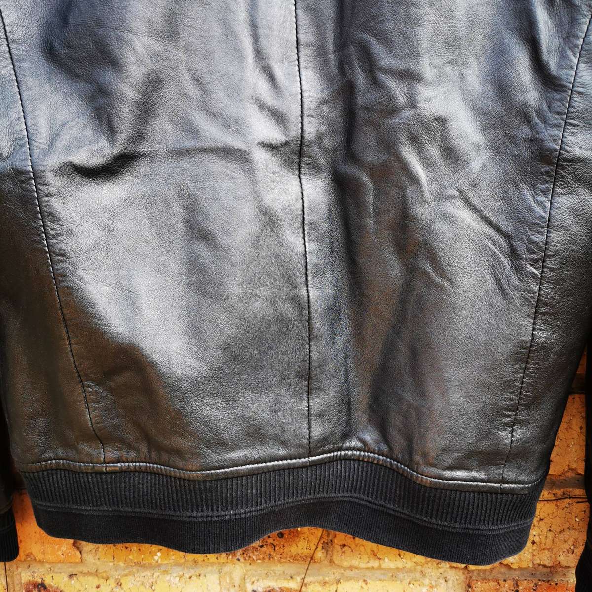 Men's Genuine Leather Jacket - Black