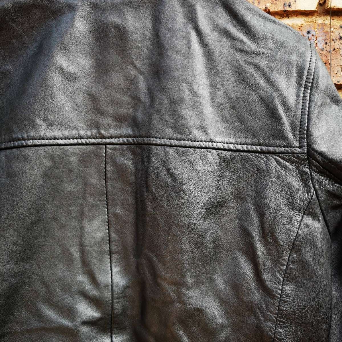 Men's Genuine Leather Jacket - Black