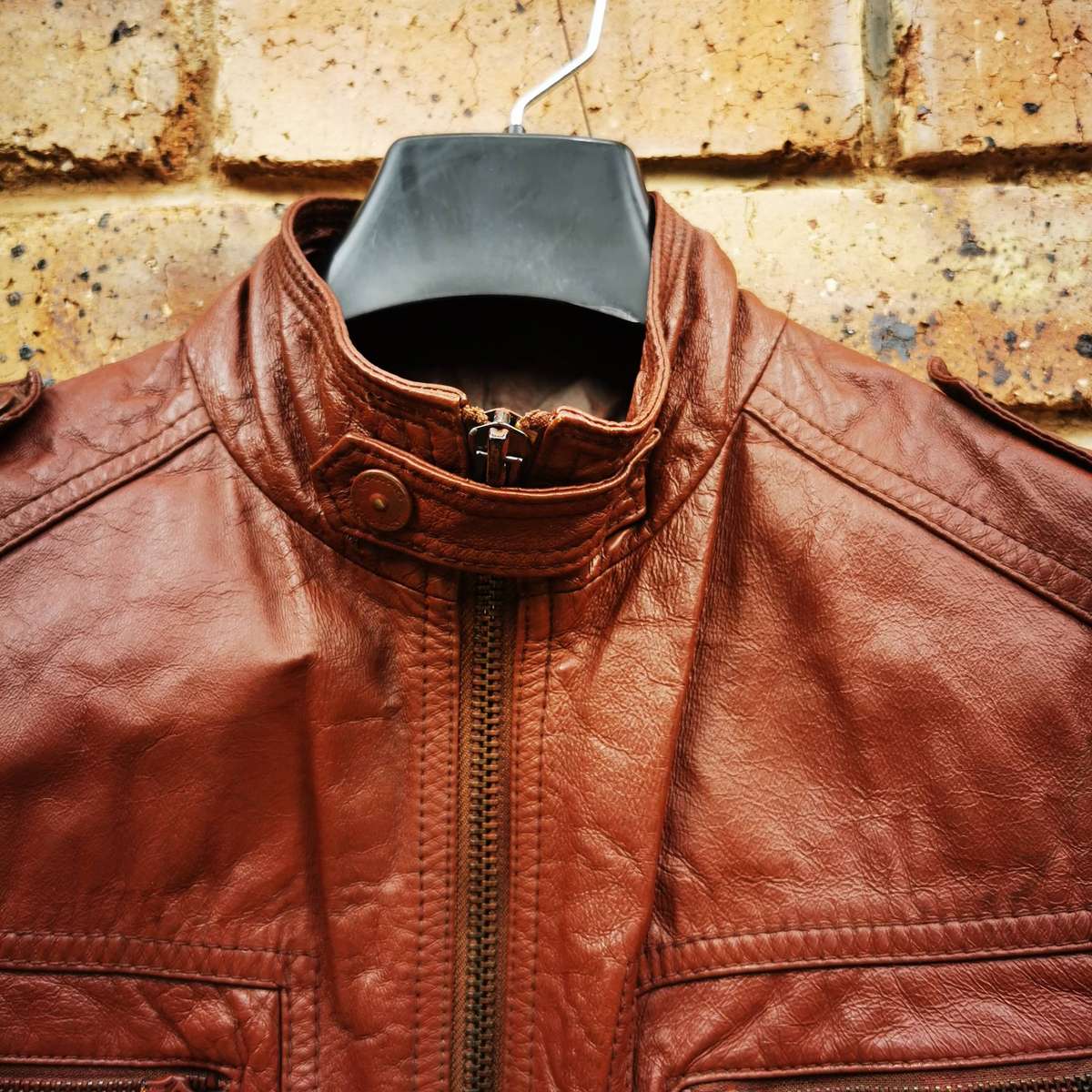 Vintage JACK & JONES Men's Genuine Leather Jacket