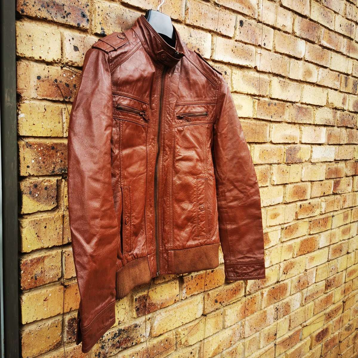 Vintage JACK & JONES Men's Genuine Leather Jacket