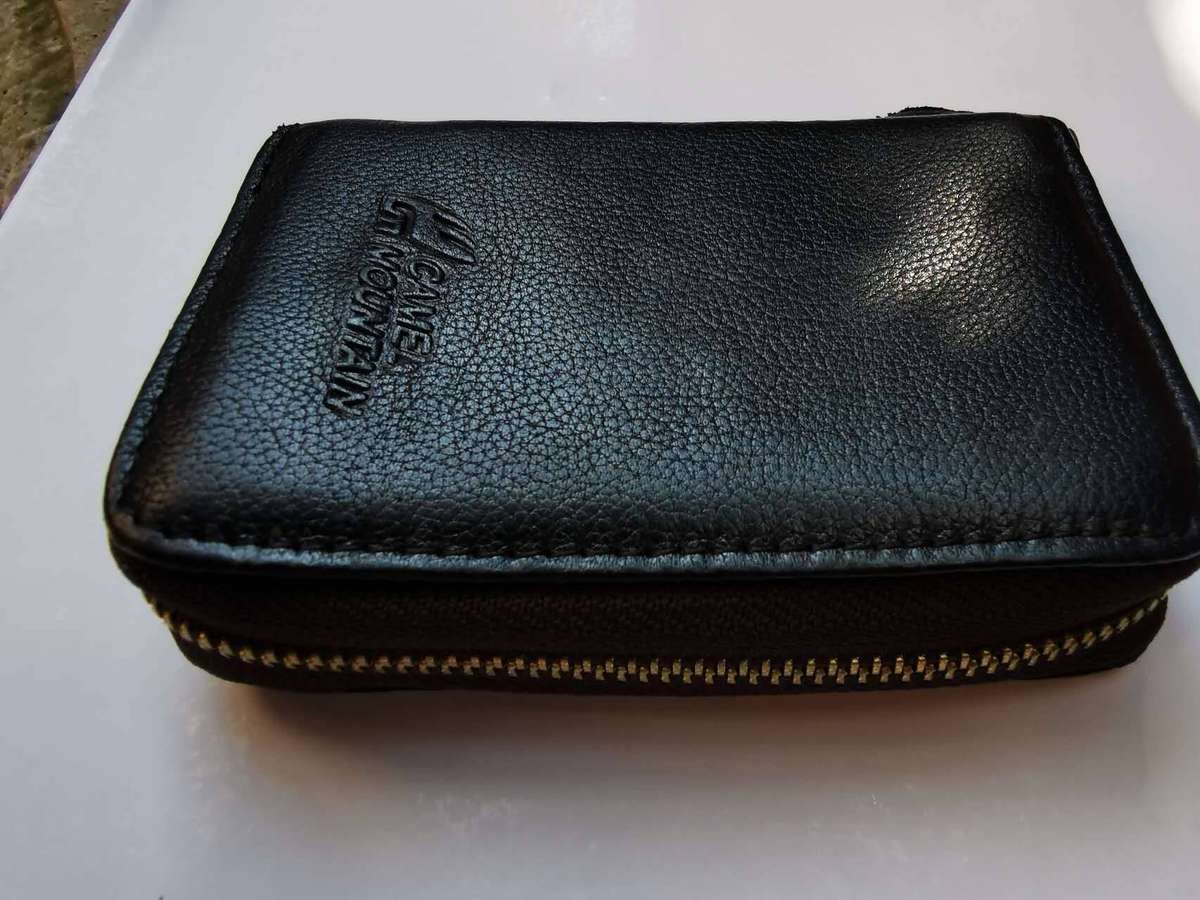 Men's Genuine Leather Zip Around Card Holder for 11 Cards