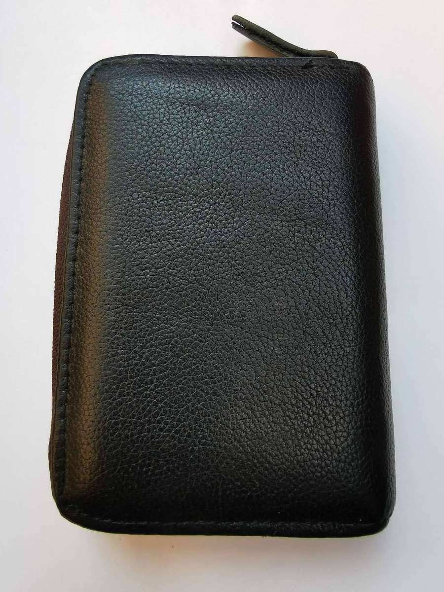 Men's Genuine Leather Zip Around Card Holder for 11 Cards