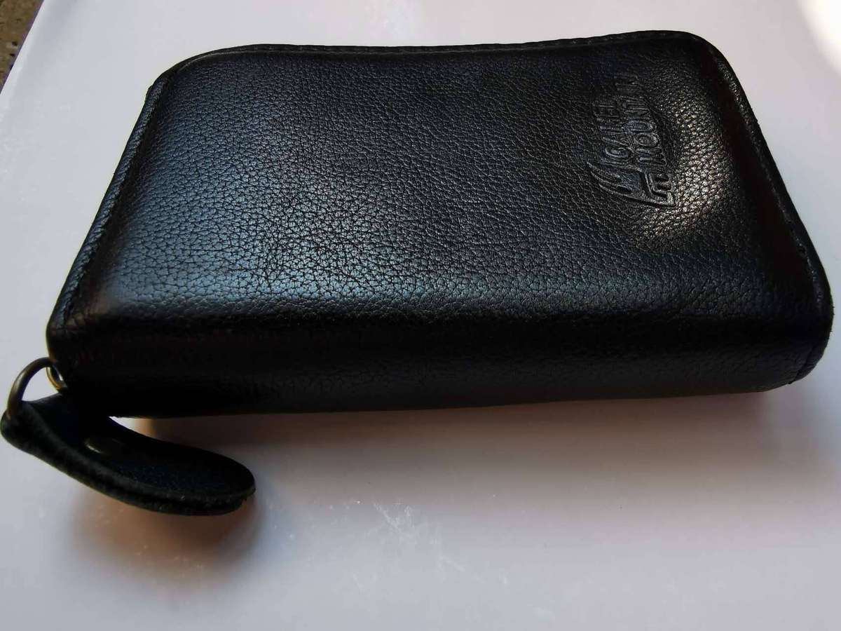 Men's Genuine Leather Zip Around Card Holder for 11 Cards
