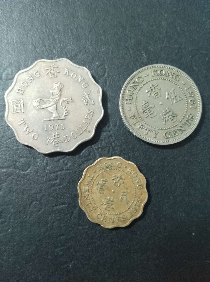 1975 $2 & 20 cent. 1951 50 cent Hong Kong