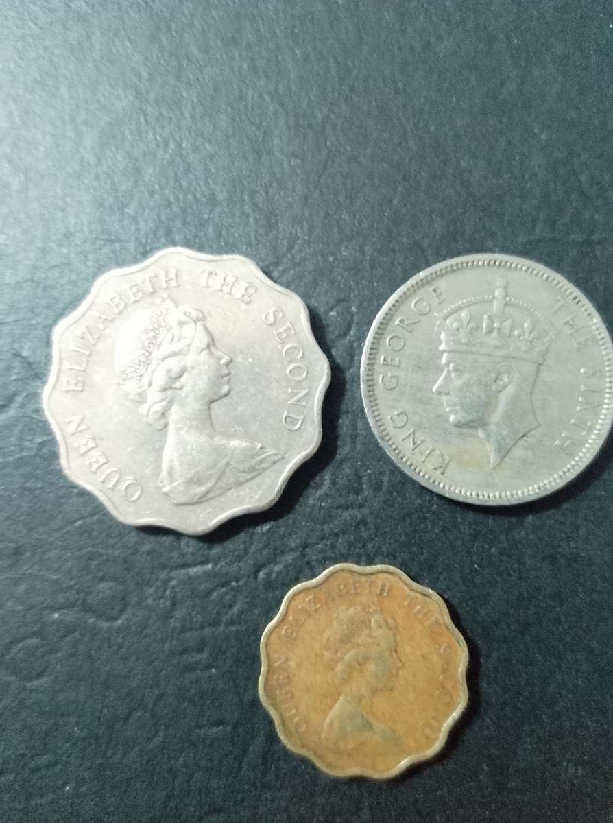 1975 $2 & 20 cent. 1951 50 cent Hong Kong