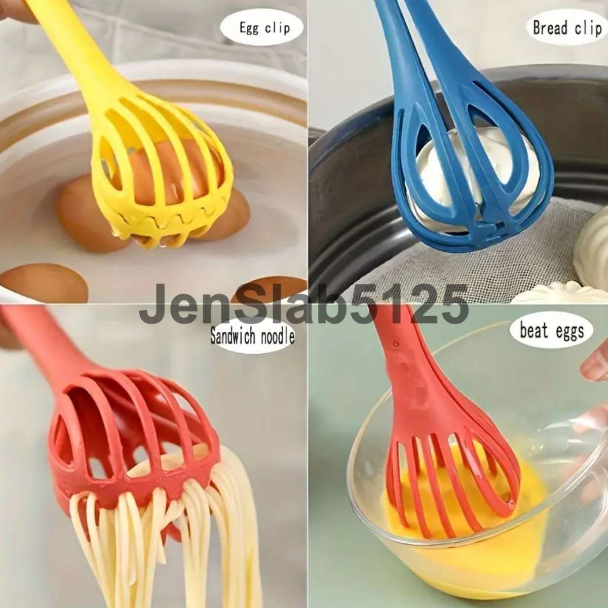 BLUE 3 IN 1 MULTIPURPOSE TONGS KITCHEN GADGET