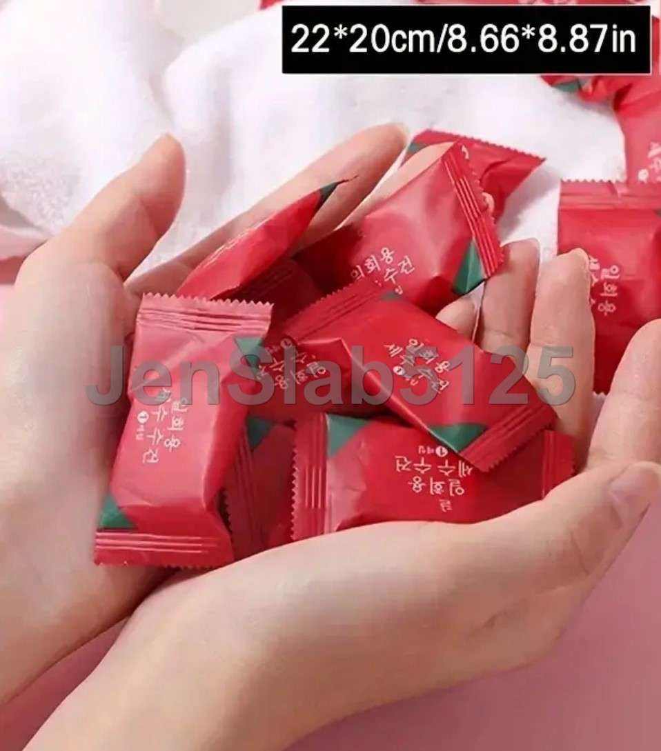 PACK OF X 10 DISPOSABLE PEARL COTTON COMPRESSED TOWELS