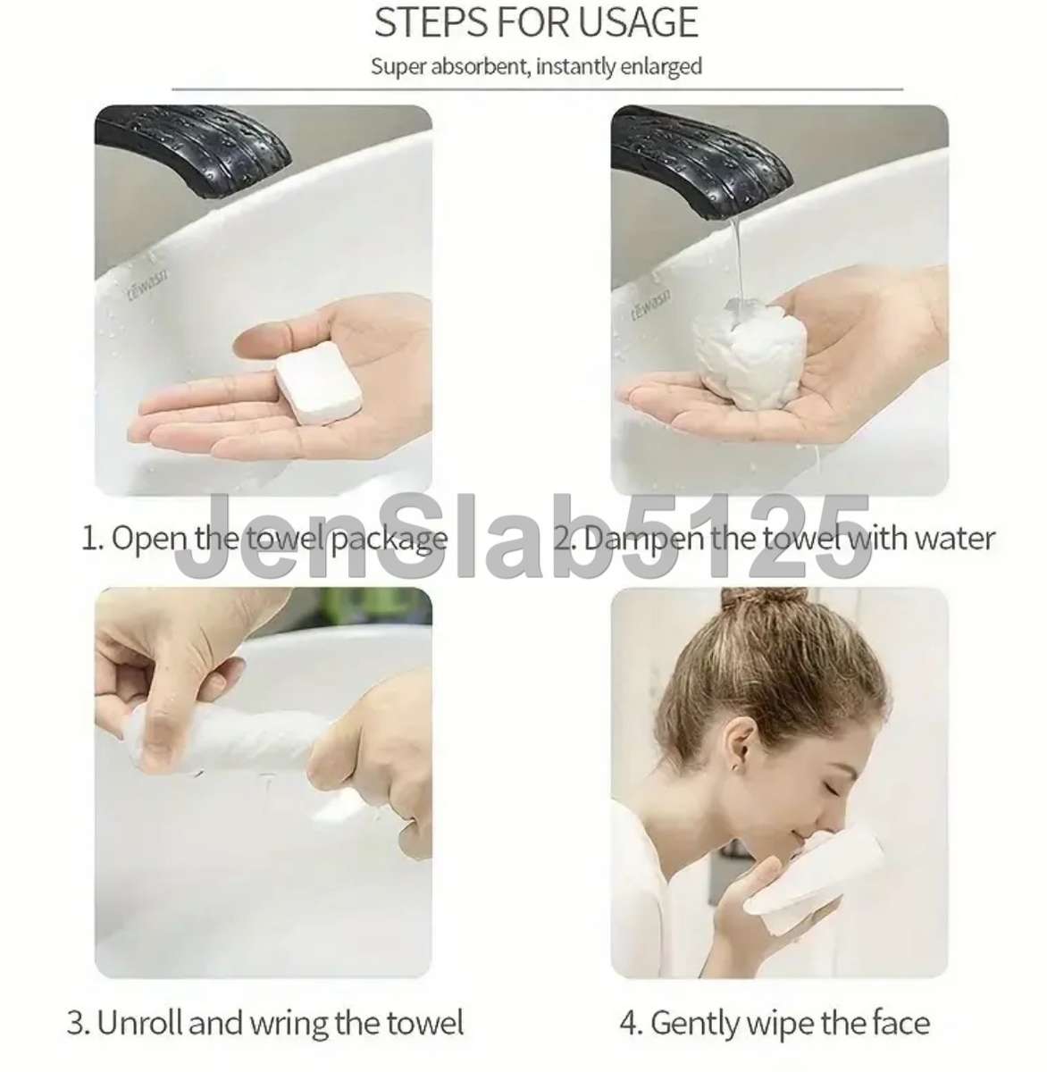 PACK OF X 10 DISPOSABLE PEARL COTTON COMPRESSED TOWELS